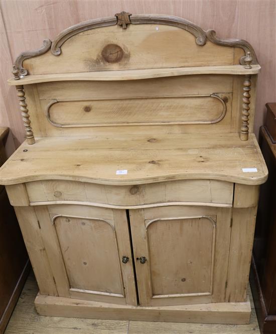 A Victorian pine chiffonier, W.104cm